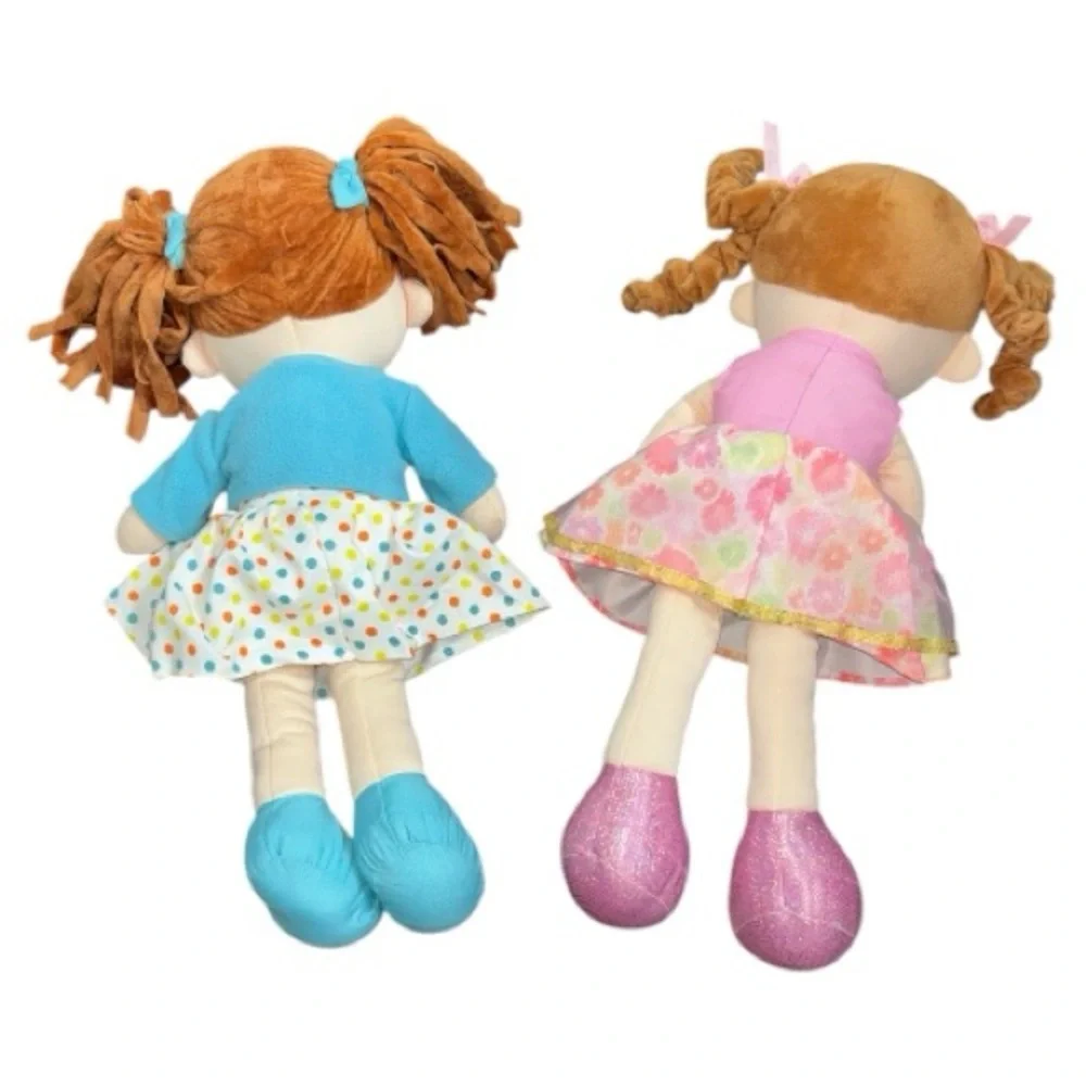 2 Linzy Dolls Plush Pigtails Girls Squishy Cute